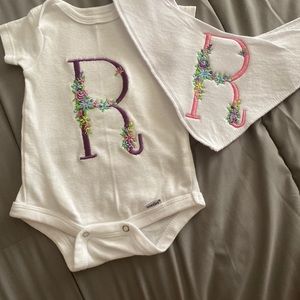 HOMEMADE BABY ONESIES & BIBCUSTOM MADE EMBROIDERED